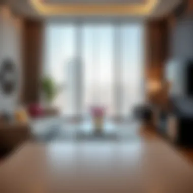 Modern living space inside Savoy Park Hotel Apartments