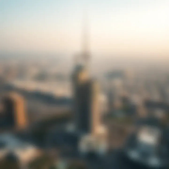 Aerial view of Dubai featuring Al Hamd Building