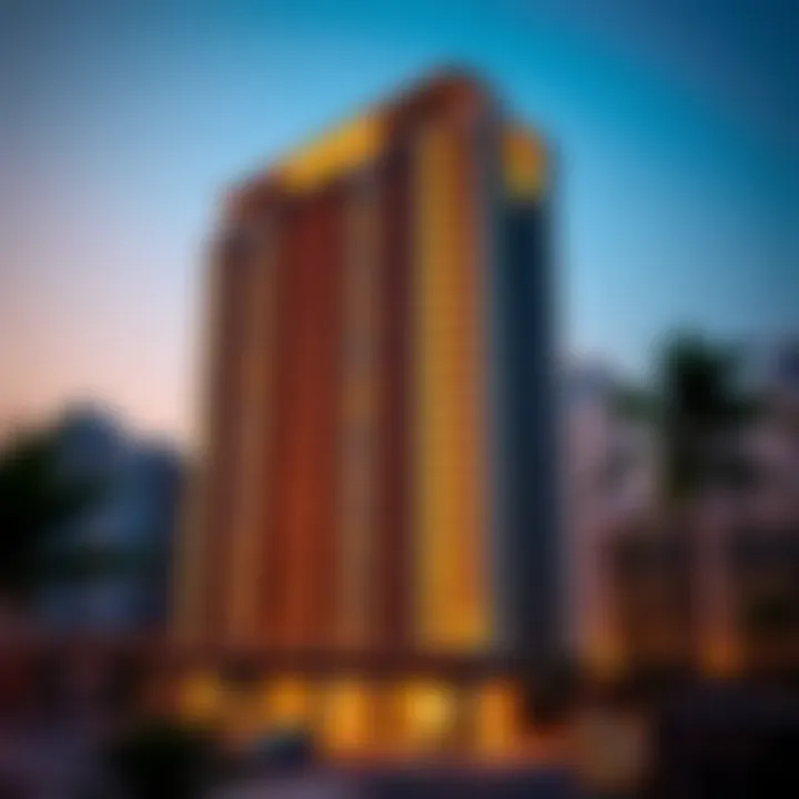 Stunning view of Al Hamd Building at sunset