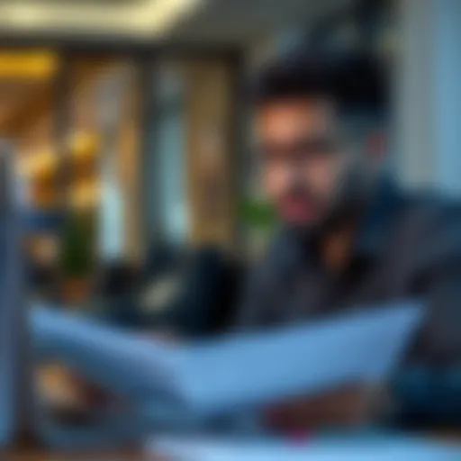 A person reviewing documents required for DEWA account transfer