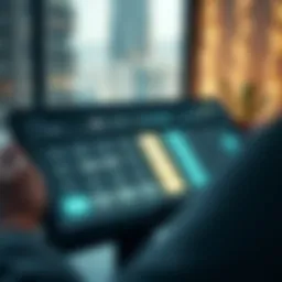 A sophisticated AED mortgage calculator interface on a digital device