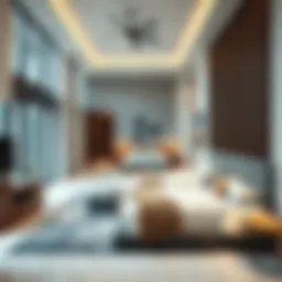 Contemporary living space depicting bed arrangements in Al Karama