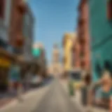 A vibrant street view of Satwa showcasing its unique architecture and cultural diversity