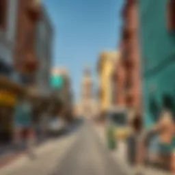 A vibrant street view of Satwa showcasing its unique architecture and cultural diversity