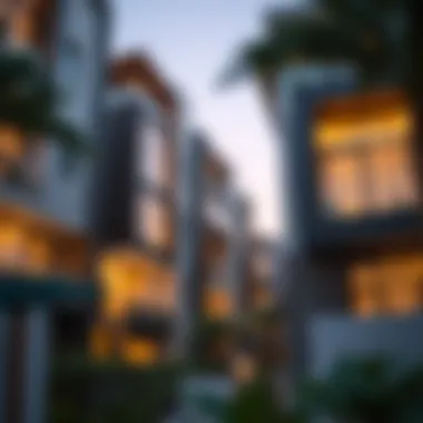 Contemporary Design in Dubai's Freehold Areas Modern architecture in a prominent Dubai neighborhood