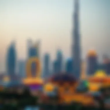 Stunning skyline of Dubai with festive decorations
