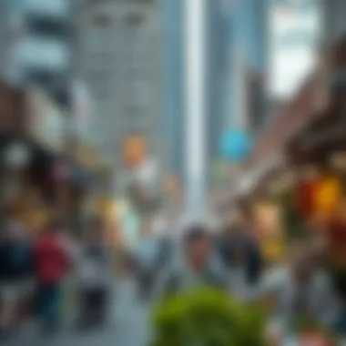 A bustling market scene reflecting local business activity