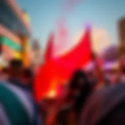 A vibrant celebration during a national holiday in Dubai