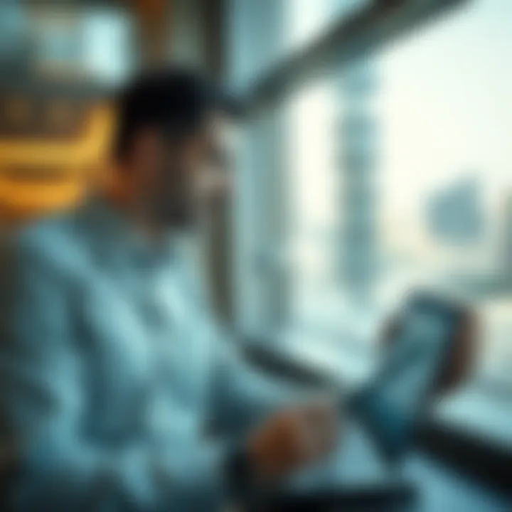 Market Trends Analysis Investor analyzing market trends in Dubai