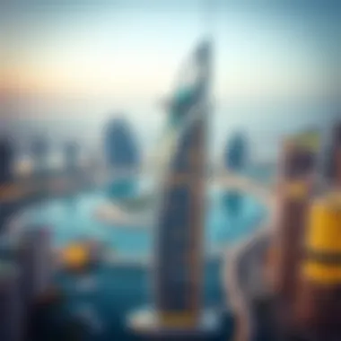 Dubai's Luxury Skyline Panoramic view of Dubai skyline showcasing luxury properties