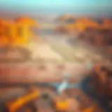 Aerial view showcasing the landscape of Wadi Al Safa