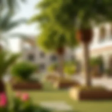 Lush Green Community Spaces at Wasl Port Vibrant community spaces at Wasl Port with lush greenery