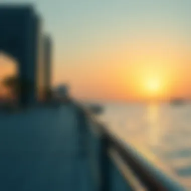Serene Sunset at Wasl Port's Waterfront Serene waterfront at Wasl Port Views during sunset