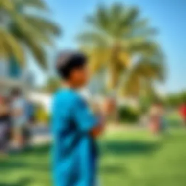 Visitors enjoying recreational activities at Zabeel Park.