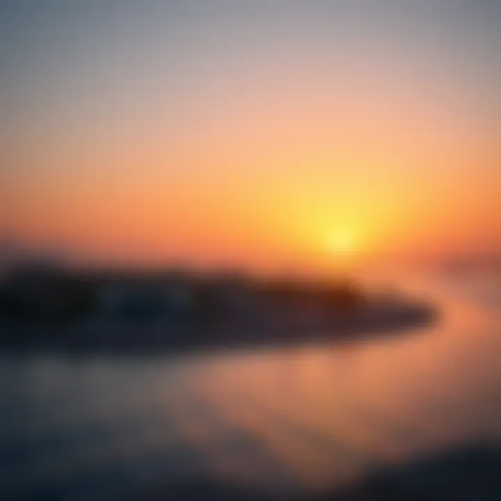 Serene Sunset Over Zuha Island Stunning sunset view over Zuha Island highlighting its serene environment
